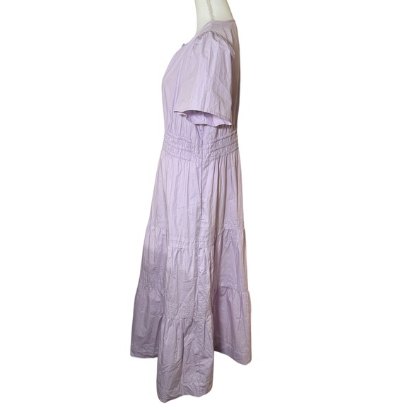 Quince 100% Organic Cotton Poplin Tiered Maxi Dress Pastel Lilac Size Large NWT - Picture 16 of 16